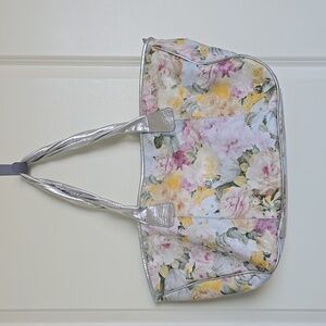 Maurizio Taiuti Leather Floral Tote Silver trim